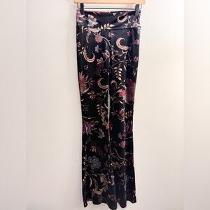 Floral Velvet Flare Pants